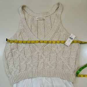 NWT Anthropologie cream knit tank top size medium
